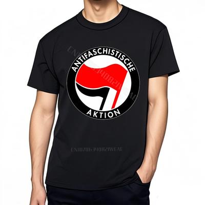 Tshirt Unisex Graphic Tshirt for Unisex Travel Minimalist Tshirt Antifaschistische Aktion Red Fist Logo Retro Breathable Workout