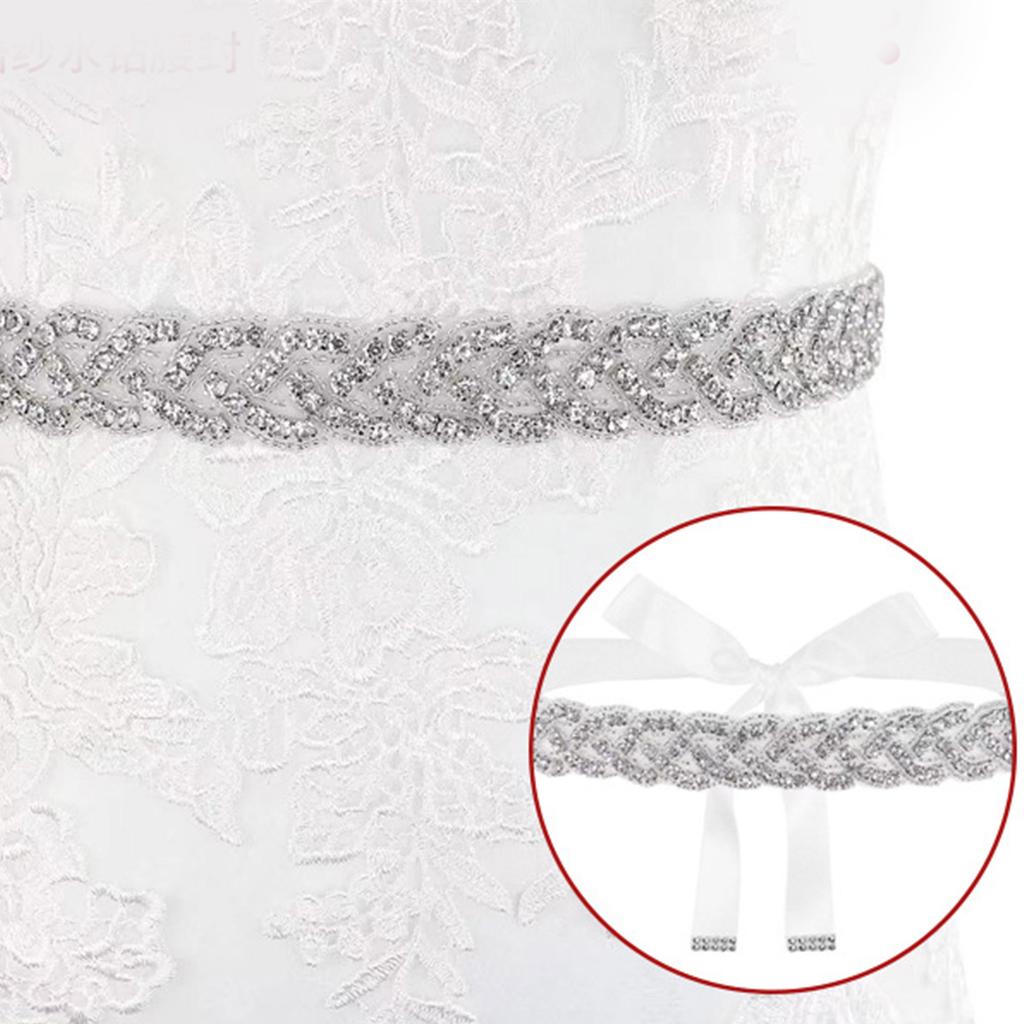 Women's Crystal Wedding Belt Rhinestones Glitters Waistband Evening Dress Belt for Wedding Dress and Evening