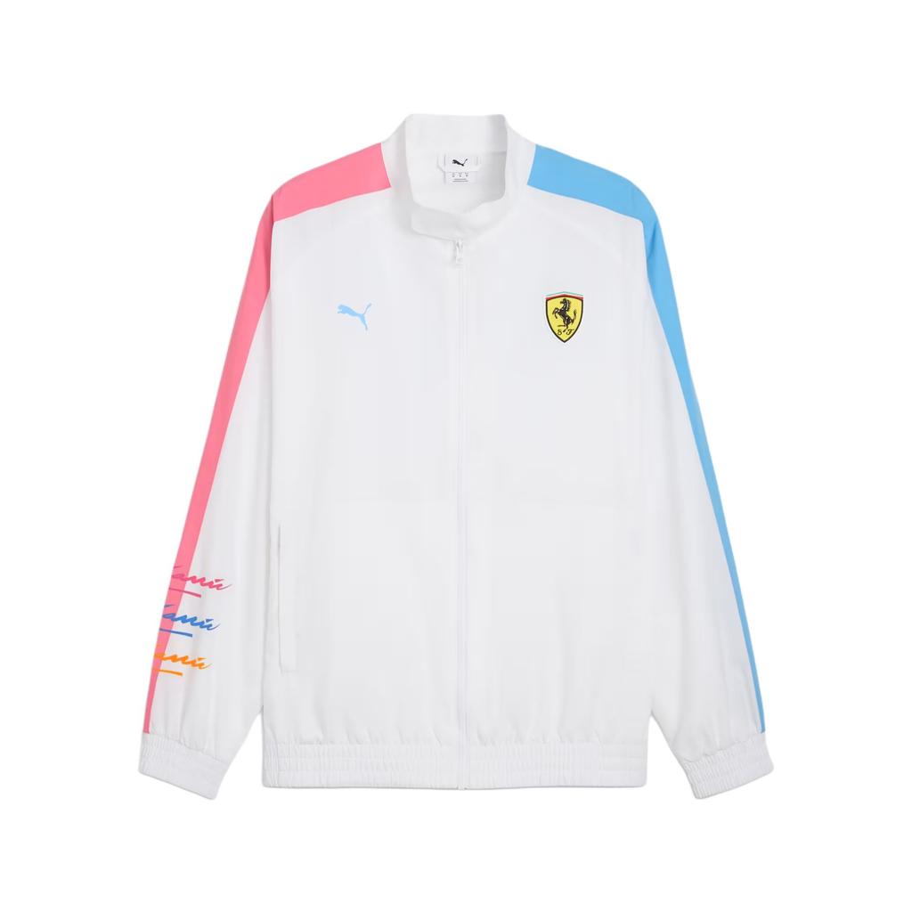 Puma Scuderia Ferrari T7 Miami Simple Loose Comfortable Long Sleeve Jacket Men Jacket White 633406-03