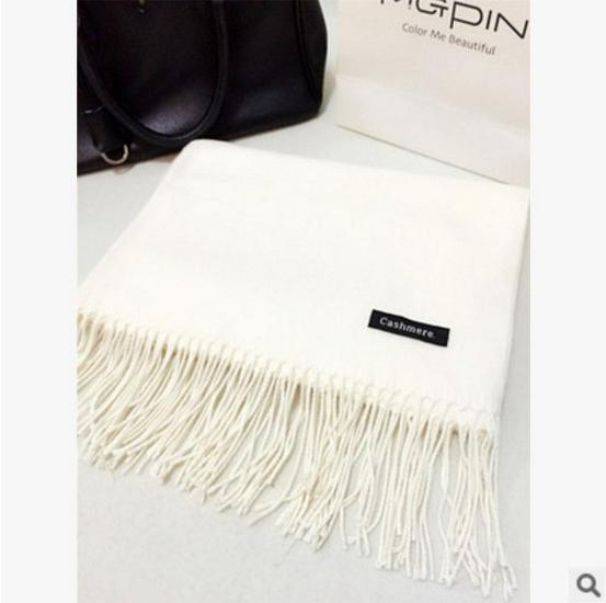 

Унисекс однотонный шарф с кисточками в корейском стиле - имитация кашемира для осени/зимы 200x70