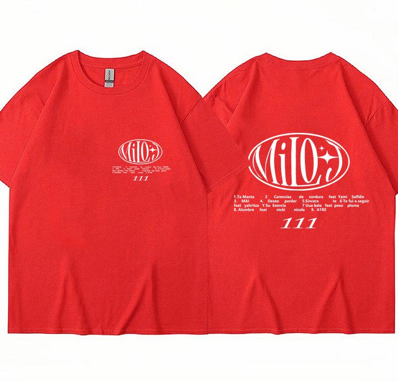 

Rapper Milo J Tour 111 Album Merch Tshirt Men Women Trendy Hip Hop Harajuku Short Sleeve 100% Cotton Loose Tops Streetwear Male S