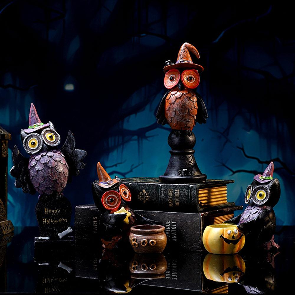 Ständer Tierfigur Eule Ornament Halloween Kerzenhalter Tischdekorationen