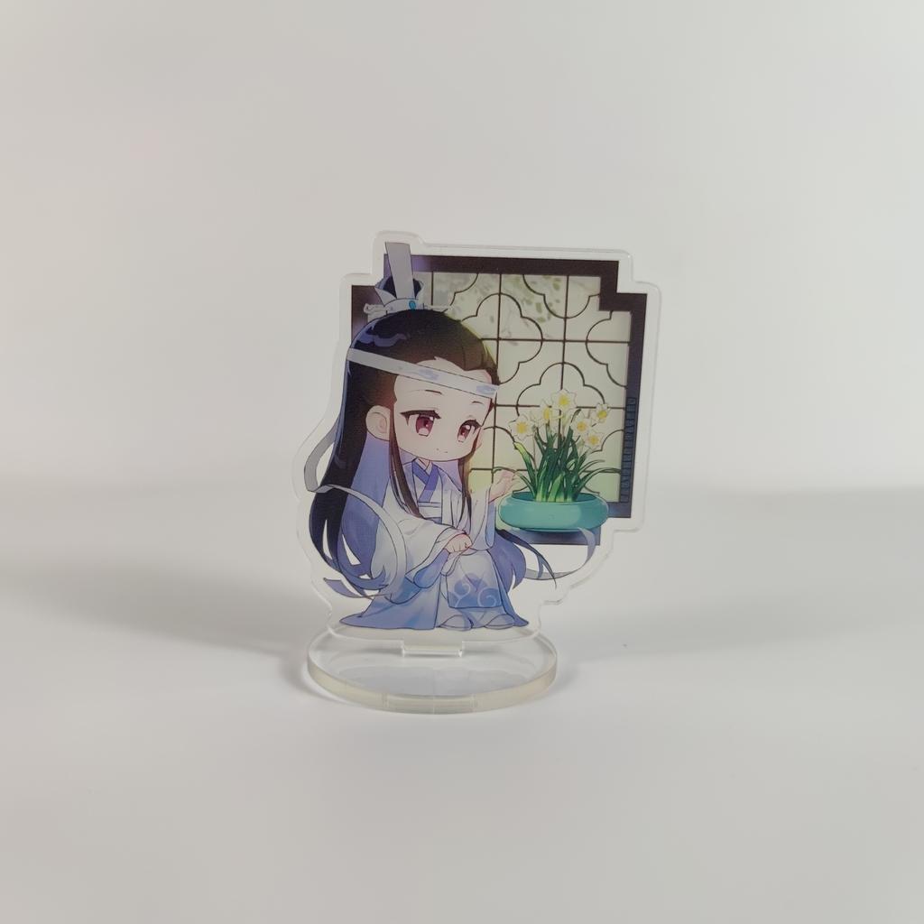 8cm Anime Mo Dao Zu Shi Figure Action Mini Acrylic Toy Wei Wuxian Lan Wangji Standing Model Desk Decor Christmas Gift