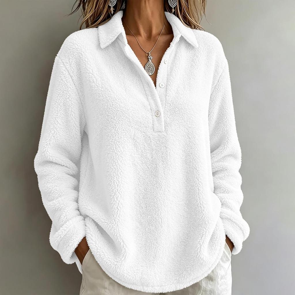 Women's Fashion Color Long Sleeve Pullover Sweatshirt for Casual Wear