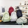 Schoolbag, Korean-style INS new high-value solid color bamboo print backpack, lightweight large-capacity backpack for middle school students