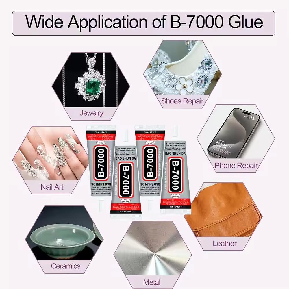 B7000 Mobile Phone Screen Super Waterproof Adhesive Universal Bonder for Apple and Samsung Touchscreen Glass 110ml Fast-Setting B7000 + T7000
