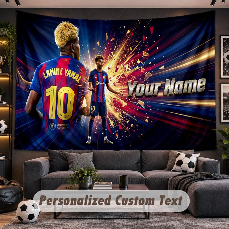 Wall Hanging Tapestry Custom NameLamine Yamal Pattern Personalized Printed Fabric Wall Decor