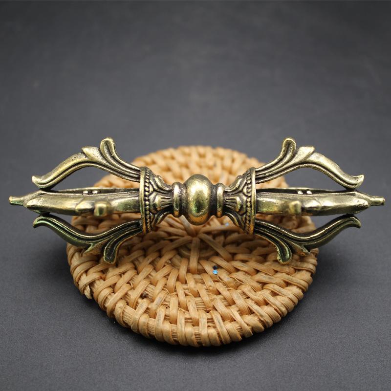 Brass Retro and Old Xizang Tantra Magic Tool Large Vajra Pestle Treasure Pestle Magic Pestle Ornament Amulet
