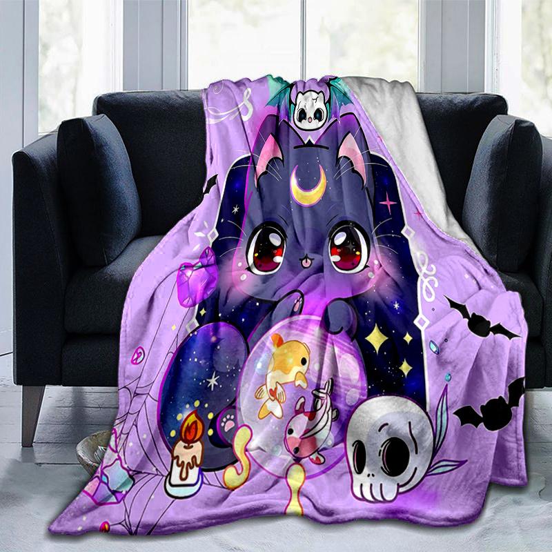 1pc Moon Goddess Cat Blanket  Soft Throw for Room Decor, Perfect Gift, Living Room, Travel, Camping, Car Blankets, Beach