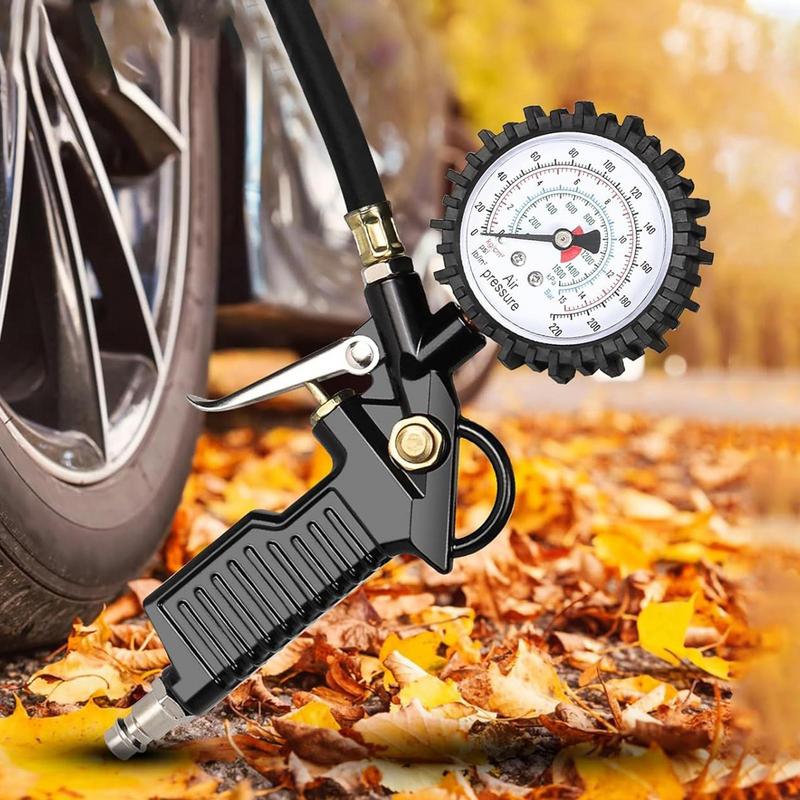 Digital Tire Pressure Gauge Car Tire Pressure Gauge Automatic Heavy-Duty Portable Compressor Accessory Adapter Nozzle For RV