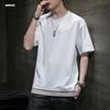 Short Layered Large Loose Summer White XXL [Hiboss] Men's T-shirt, Sleeve, Plain, Style, Size, Fit, 5/8 Sleeve, Men's Clothes,