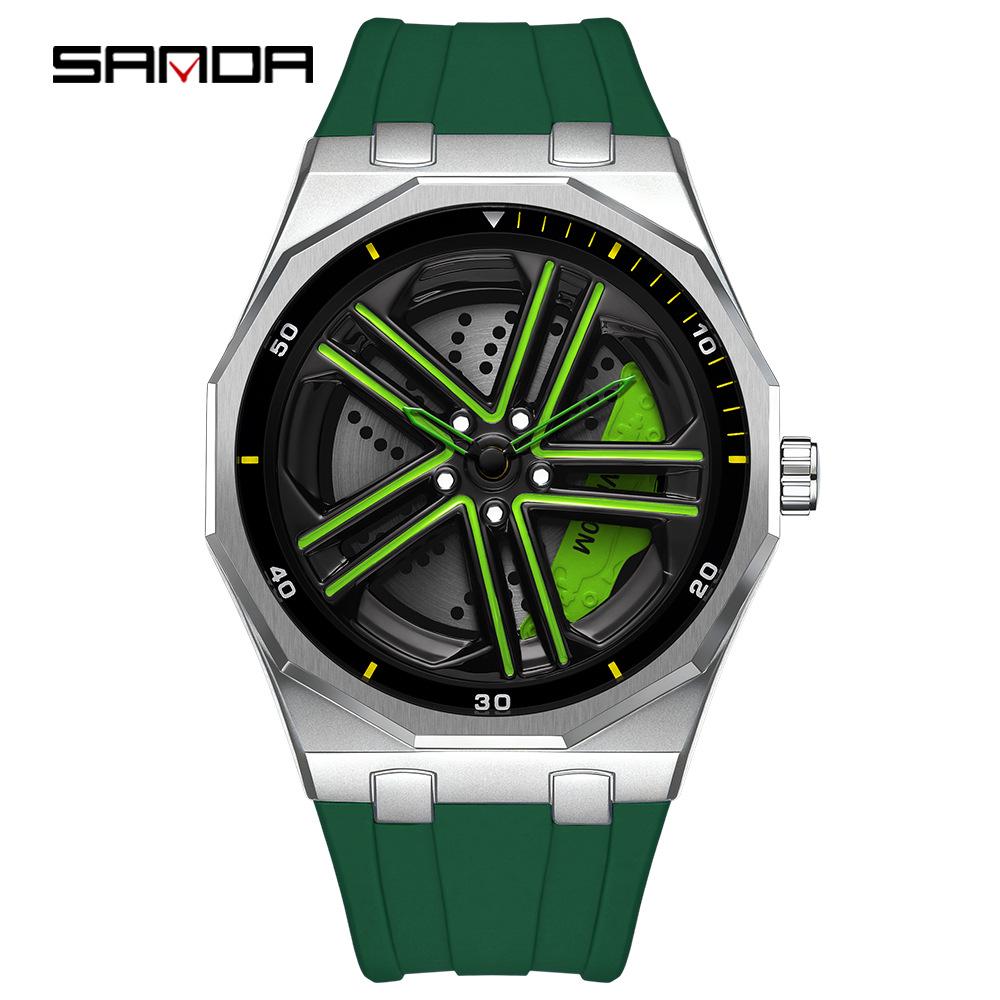 SANDA 1162 Men's Trendy Waterproof Rotating Wheel Quartz Watch