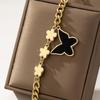 Personalized Versatile Patchwork Butterfly and Four-Leaf Clover Anklet Jewelry