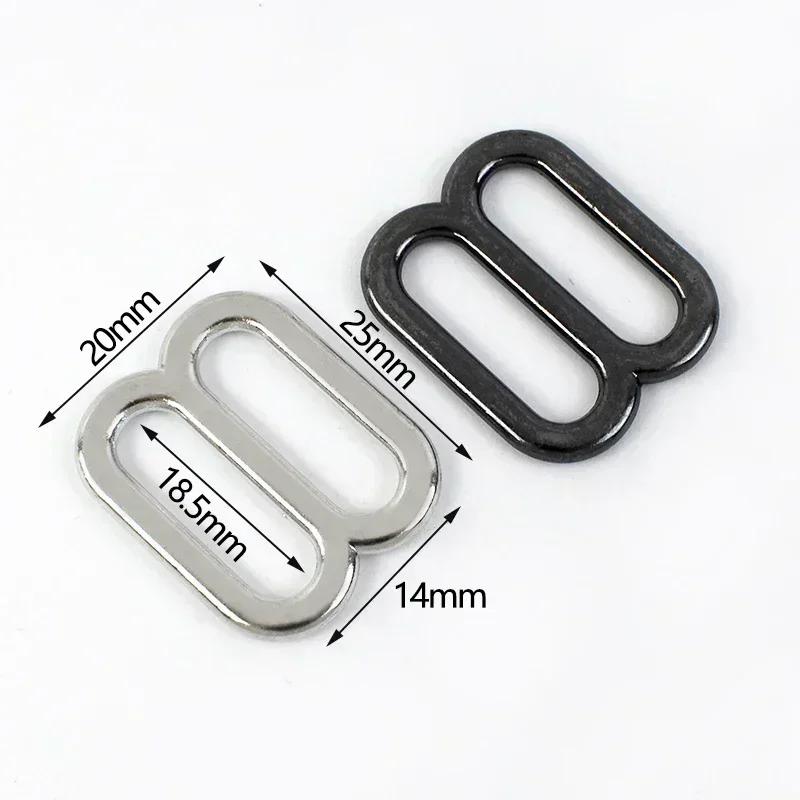 10/20/30Pcs Meetee Metal Tri-Glide Rings Buckles 6-50mm Bra Strap Adjust Clasp 8-shaped Ring Hook Garment Hardware Accessories
