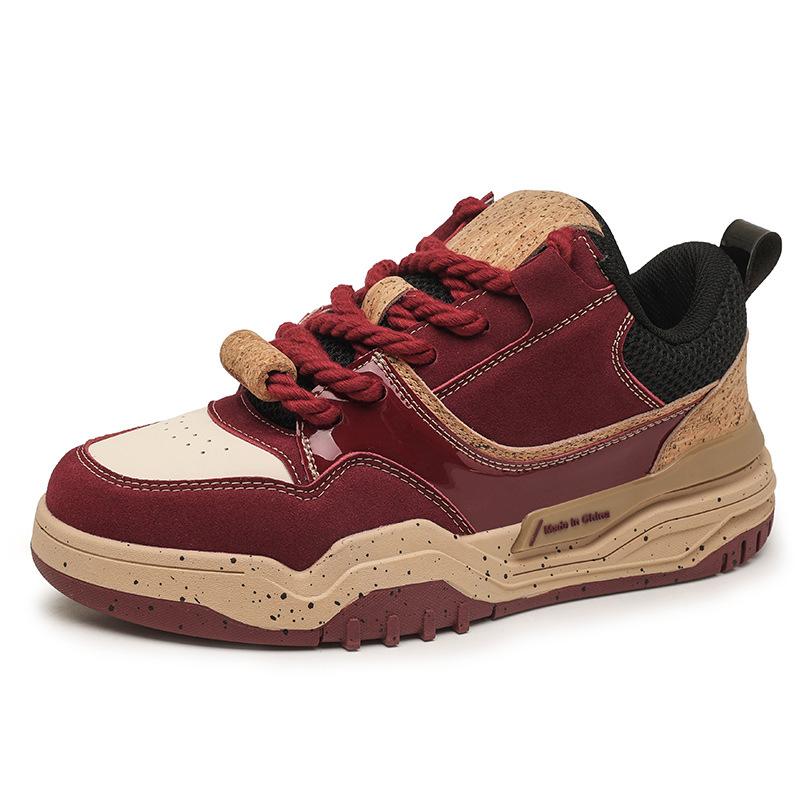 

Thick-soled Casual Board Shoes for Men New Autumn Collection Low-top Sporty Lace-up Students Breathable Trendy Men s Sneakers 44
