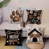 Zampe di Cane, Cuori, Cuccia per Cani Stampa Digitale Federa Cuscino Peluche Corto Adatta per Soggiorni Camere da Letto Divani Cuscino Decorativo