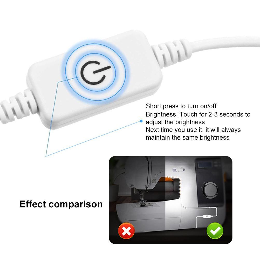 USB 5V Touch LED Strip Light for Sewing Machine White