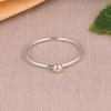 Modern Minimal Silver Ball Ring, Thin Sterling Silver Band, Elegant Stackable Ring for Women.