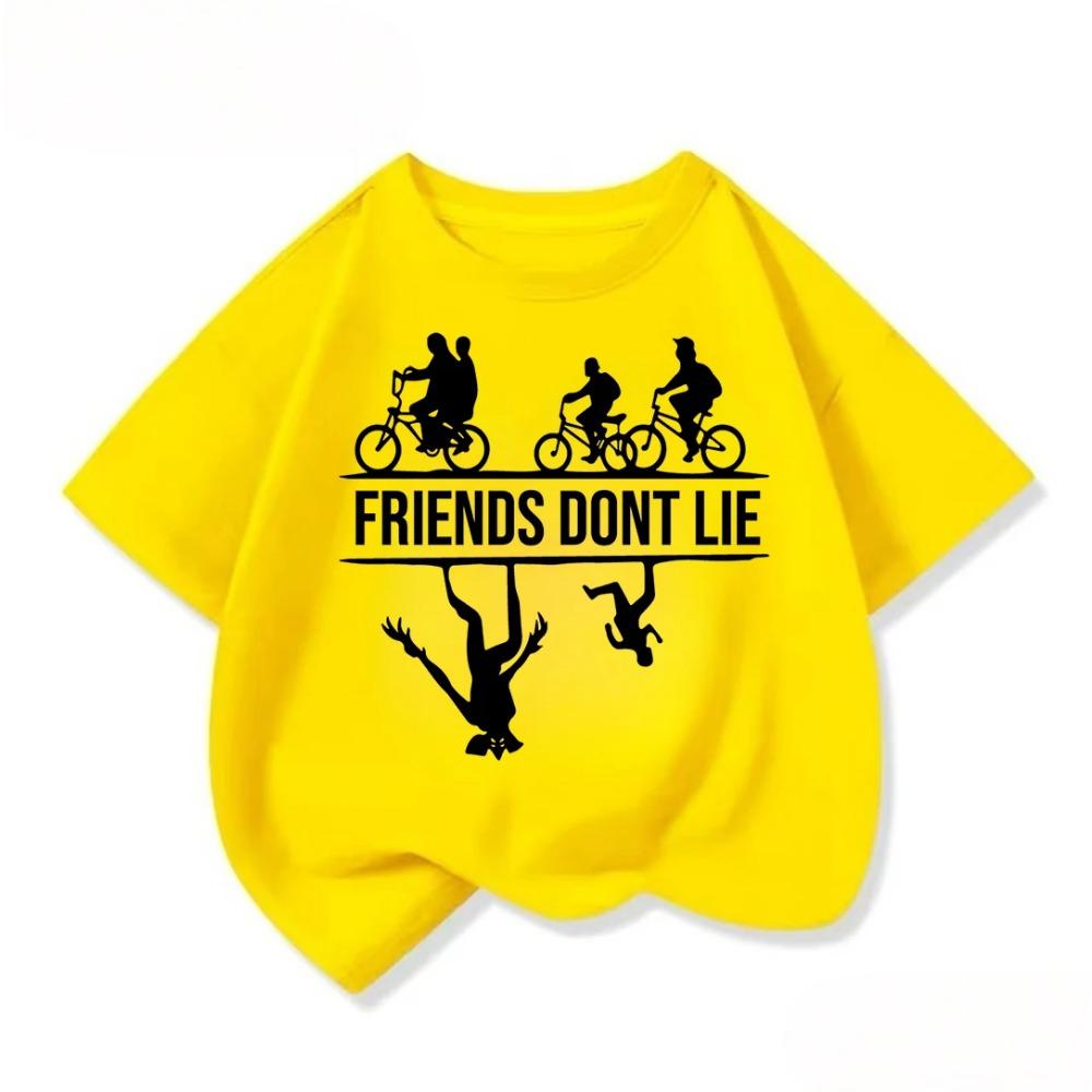 Trendy Kids Short Sleeve T Shirt Stylish Stranger Things Crew Neck Street Fashion Summer Casual Wear For Children 3 14Y