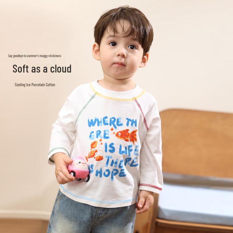LUSON Baby Boy Cartoon Letter Long Sleeve T-Shirt