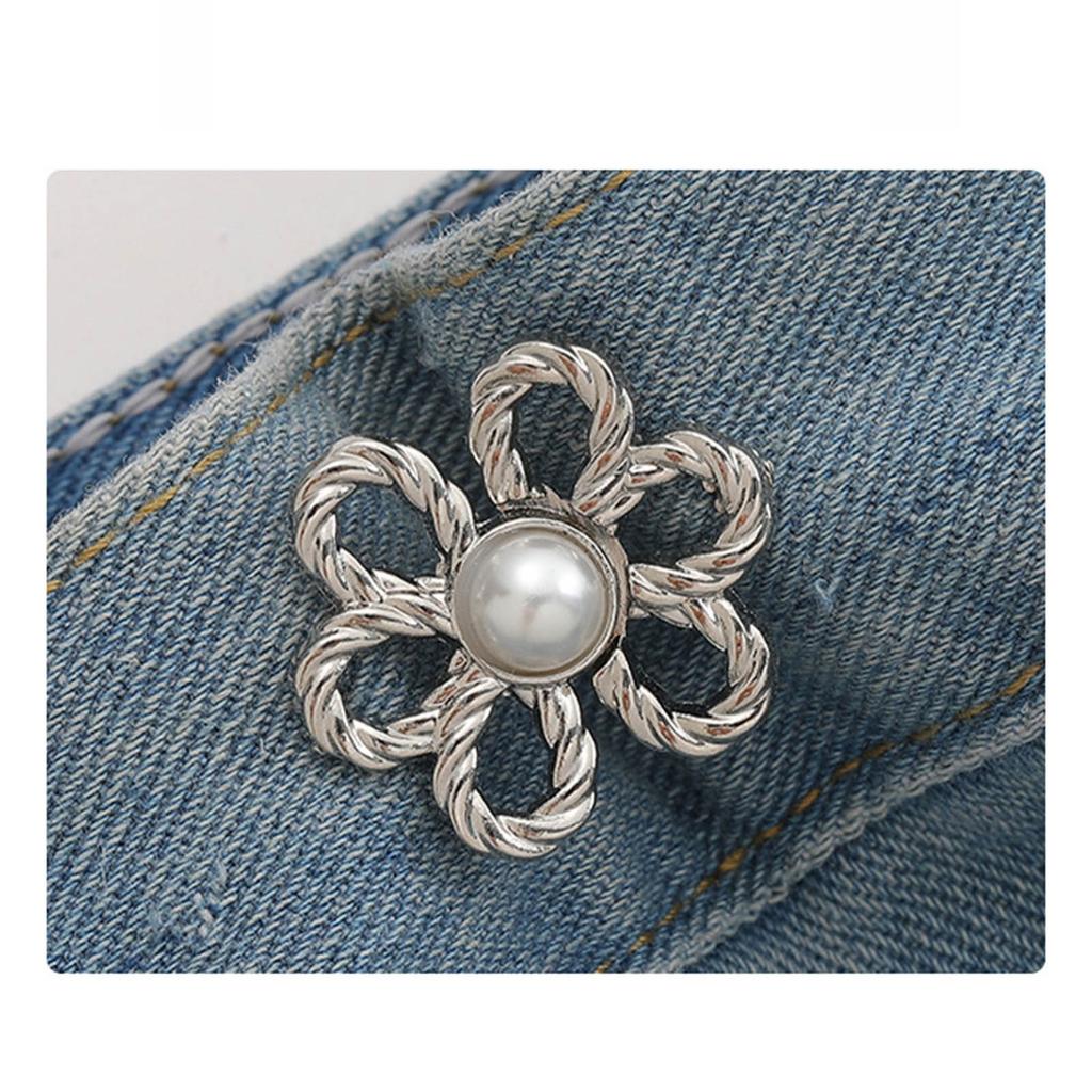 Jean Button Pin Waistband Reducer Flower Shape Adjustable Waist Buckles Alloy Material Trouser Waist Tightener for Pants