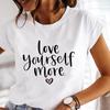 (Asian Size) Tee Lady Female Top Printed Letter Cute Style Women Casual T Shirt Fashion Clothing Graphic Short Sleeve T-shirts
