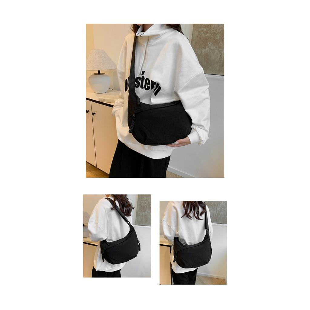 Torba tote o dużej pojemności, Lekka nylonowa torba crossbody z regulowanym paskiem i wieloma zapinanymi na zamek przegródkami