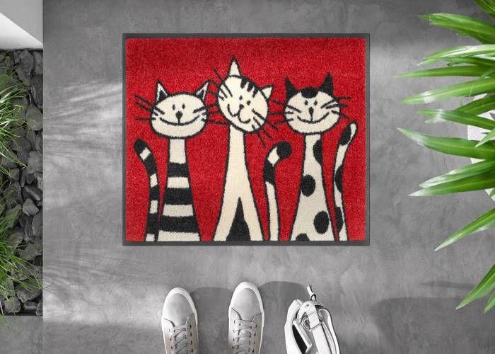 Paillasson - wash+dry Design - Lavable - Antidérapant - 60x40 cm - Rouge