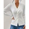 Women S Long Sleeve Solid Slim Fit Sweater With Ribbed Hem