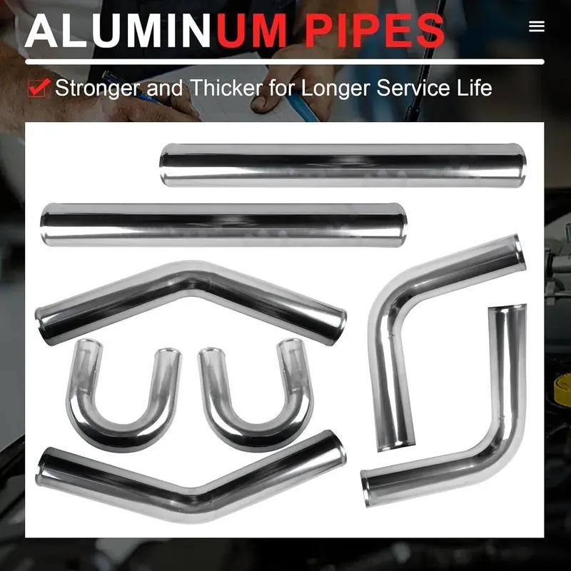 2.5" Inch Turbo Intercooler Piping Aluminum w/U Pipe Silicone Coupler Clamp Kit