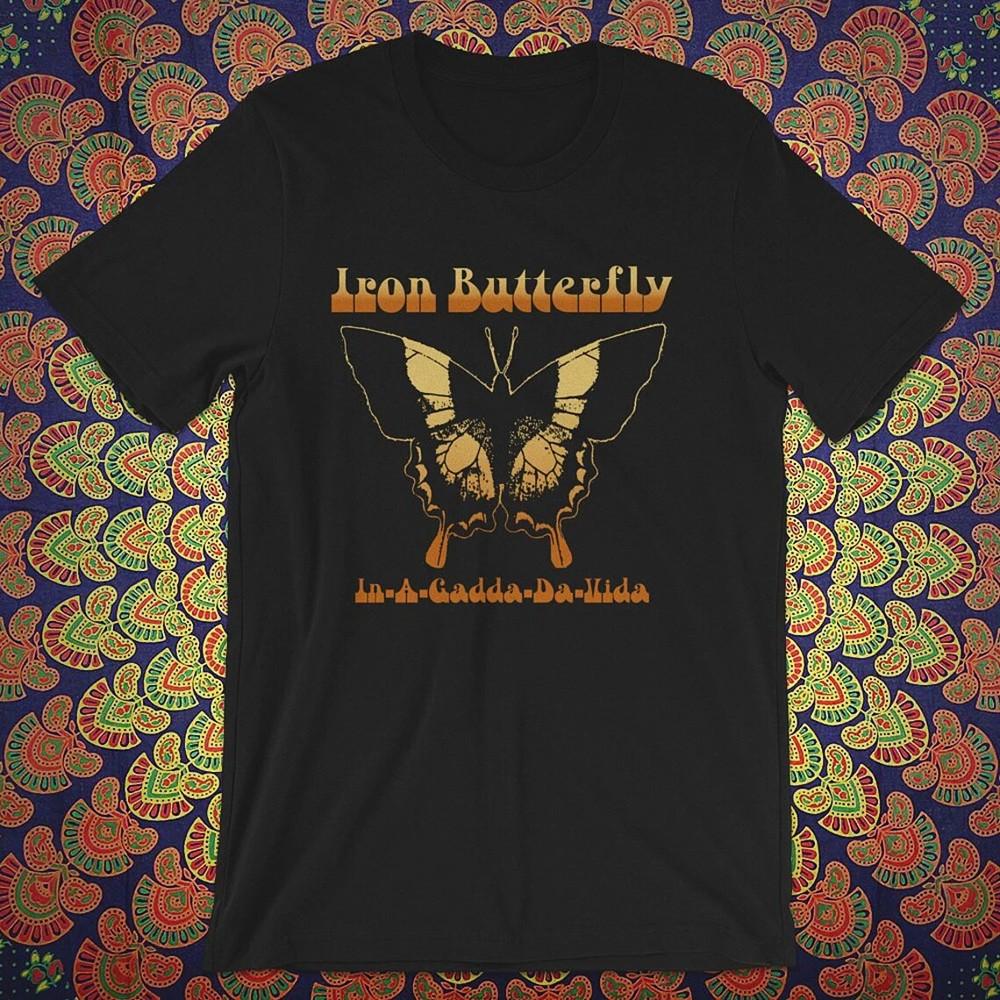 Iron Butterfly In a Gadda Da Vida Men039s Black T-Shirt Unisex Tee Unisex T-Shirt XXL