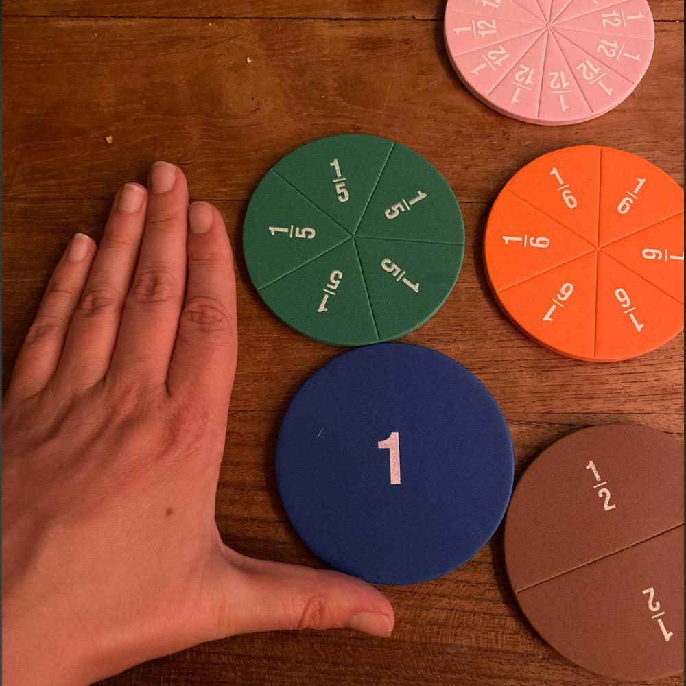 51 Stück/Set EVA Bruchinstrument Demonstrator Runde Form Montessori Mathe Lernspielzeug Kinder Schüler Lernen Mathe Werkzeuge