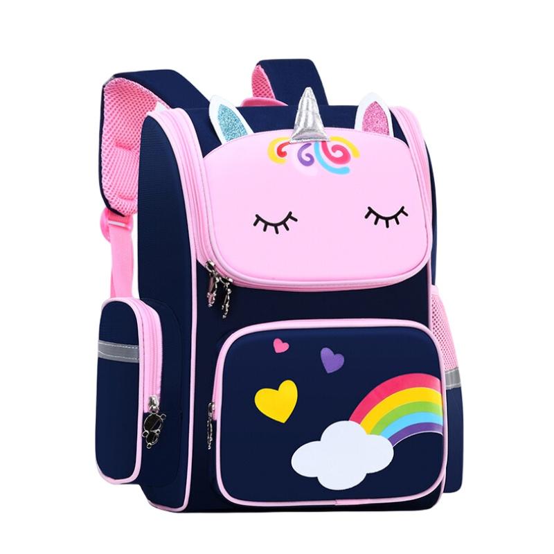 

Lightweight Nylon Material Bookbag Breathable And Wear-resistant Ideal For Primary School Students Various Colors Available S темно-синий