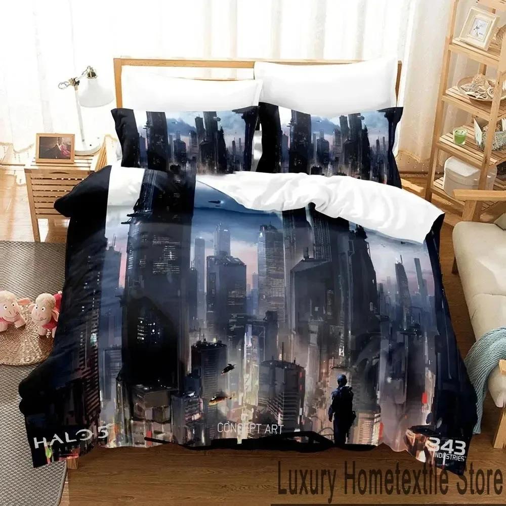 Spiel Halo 5 Guardians Bettwäscheset Jungen Mädchen Twin Queen King Size Bettbezug Kissenbezug Bett Jungen Erwachsene Heimtextilien