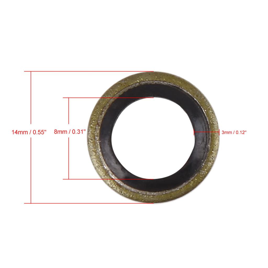 uxcell Oil Adhesive Seal M8 Bronze Tone Car Engine Oil