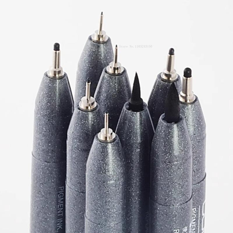 Japanese Colored Hook Line Pen Waterproof Art Supplies Anime Architectural Design Ink Tube Drawing Pen Watercolor Outline Marker