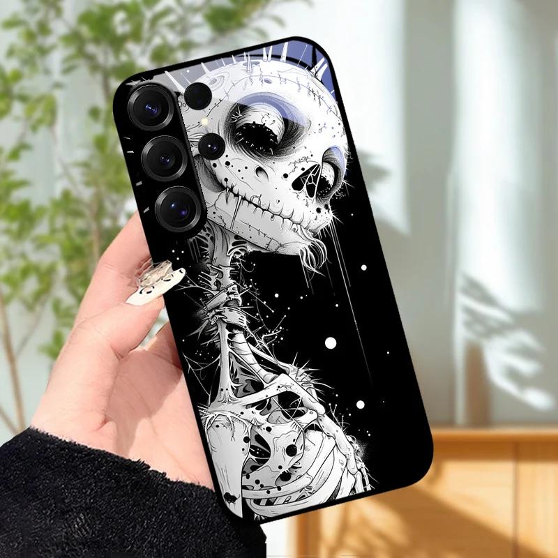 For Samsung S23 S24 Ultra Fashion Case S24 Plus / S23+ S24+ Hard PC Tempered Glass Phone Cover For Galaxy S23 FE Glass Protector