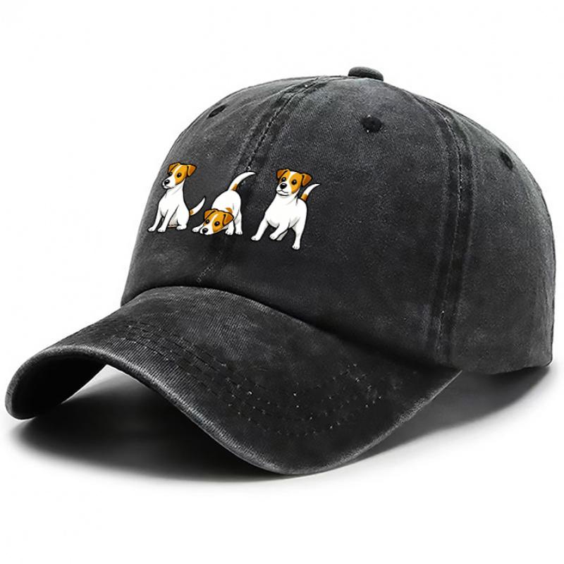 Ein Hut mit drei Hunden, geeignet für Damen und Herren, einschließlich Baseball- und Trucker-Stilen. Diese atmungsaktiven Kappen sind verstell