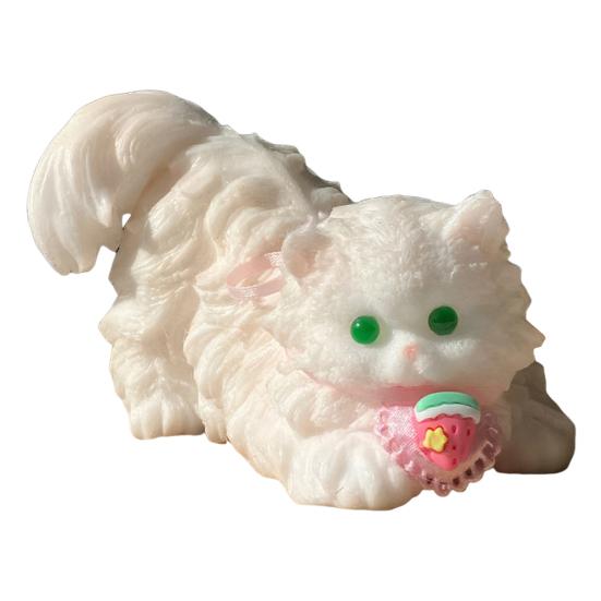 Realistic Cat Squeeze Toy Soft TPR Fidget for Stress Relief Cute Kitten-Shaped Decompression Gadget for Kids Adults розовый