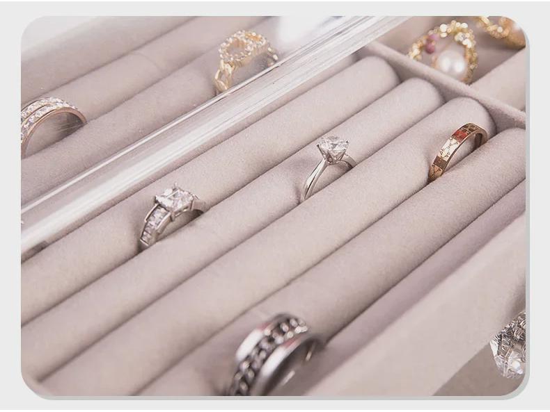 Clear Acrylic Velvet Jewelry Display and Storage Box