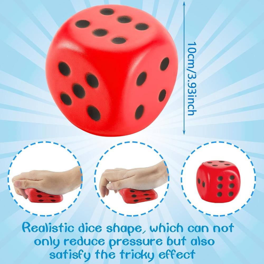 Squishy Foam Dice Stress Balls Soft Jumbo Dice Educational Learning Squeeze Anxiety Relieve Toy Gifts for Adults Kids Board Game