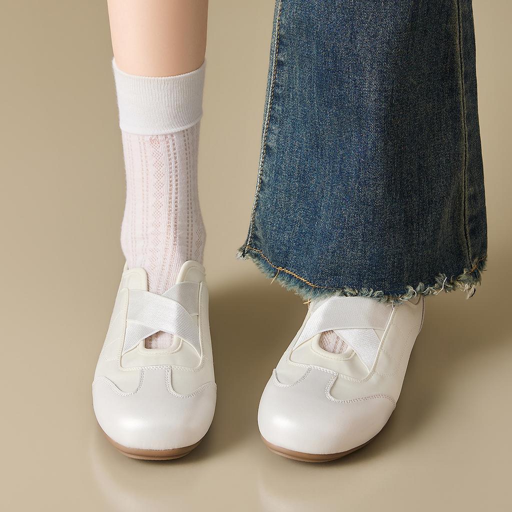 Light oxygen ballet style cross strap flat shoes, soft sole breathable, versatile daily wear, retro Mary Jane shoes, German training shoes