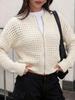 Women's Summer Slimming Zipper Sweater - Hollow Out Mesh Jacket for Versatile Commutes