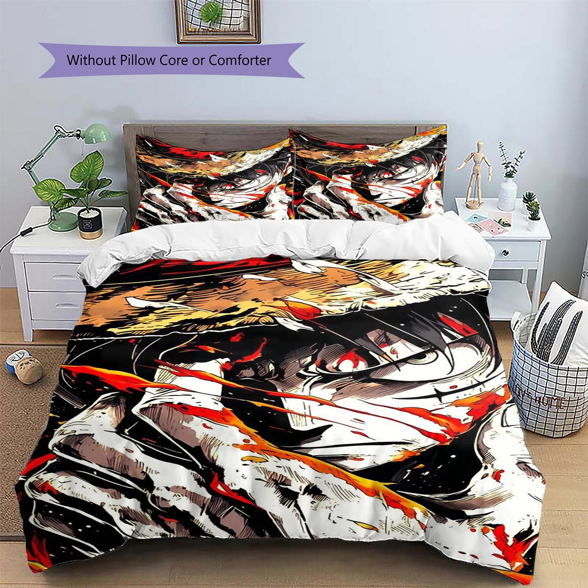 

Luffy Patterned Pillowcase & Duvet Cover Set Anime Graphic Themed Bedding for Bedroom Use Special Gift for Lovers.-TING 135x200cm