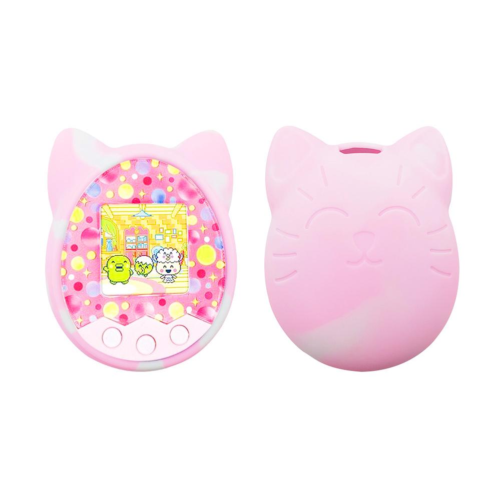 Soft Silicone Electronic Pet Machine Cover Case Cartoon Cat Shaped Waterproof Pet Game Machine Cover for Tamagotchi Meets/4U/4U+