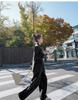 Women's Spring & Autumn Loose Fit Blazer and Wide-Leg Pants Set