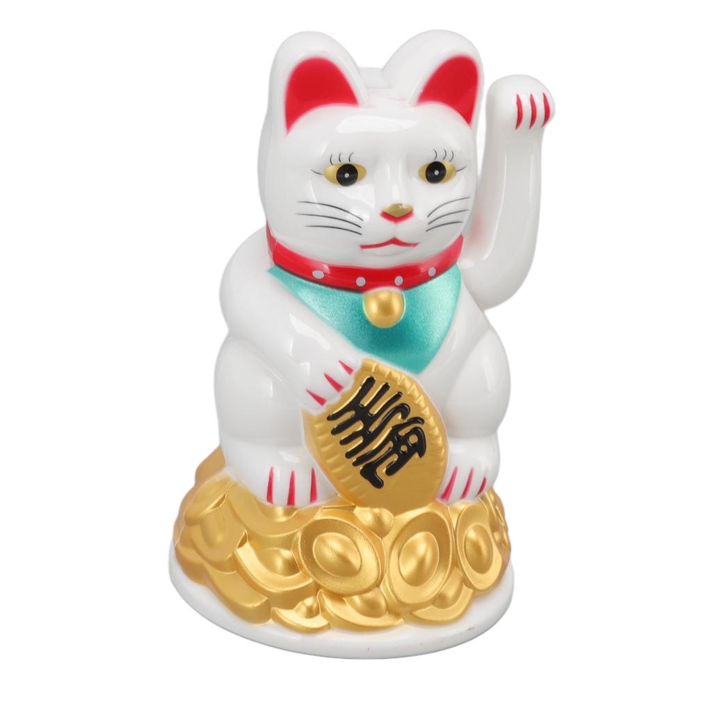 Glückskatze Ornament Winkende Plastik Elektrische Katze Skulptur für Heimdekoration Geschenk 4,5 Zoll