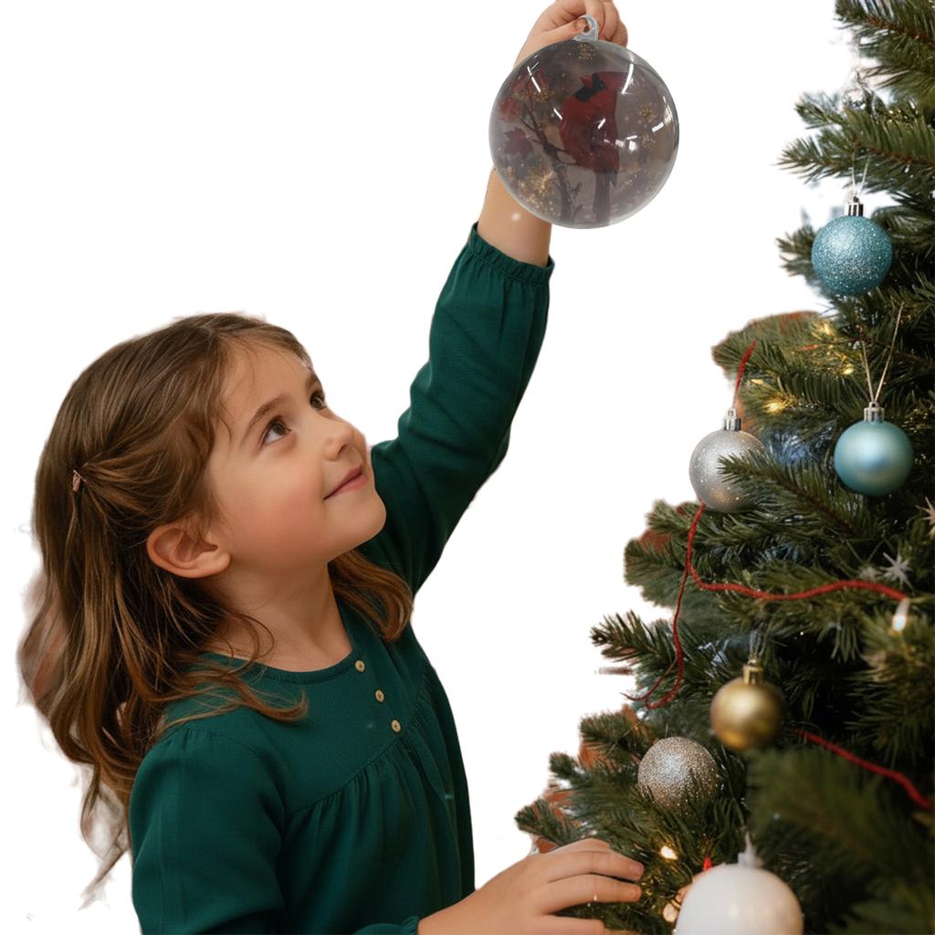 Vögel der Natur Kristallglas Kugel Weihnachtsbaumschmuck Set Xmas Baum Hängender Anhänger für Feiertag Weihnachten Party Hausdekoration