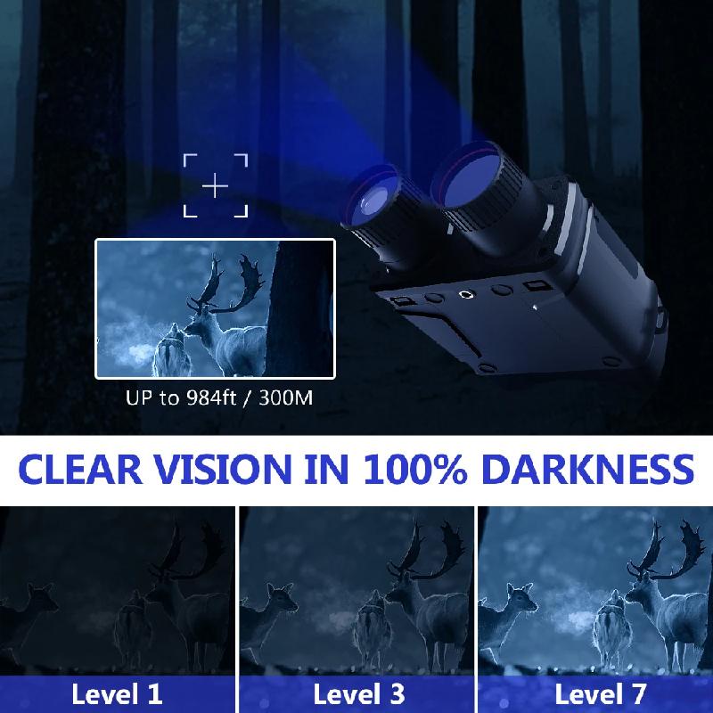 1080P HD Binocular Infrared Night Vision Device Zoom 5x Telecope With 300M Binoculars Long Range For Hunting Day Night Dual Use