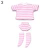 Ob11 Doll Clothes Striped Tops T-shirt Shorts Socks Suit Knitted Sweatshirt For Mini 1/12 Doll Cute Surprise Face Boy Girl Gift